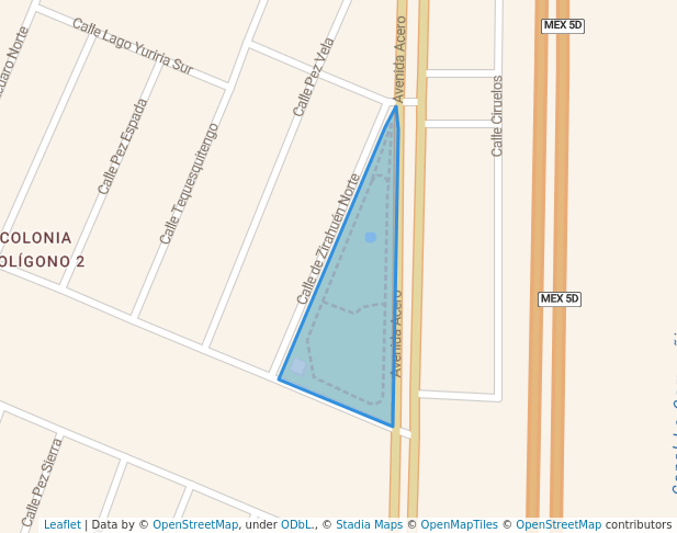 walking in El triangulo map in Ecatepec de Morelos
