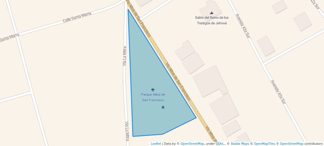 walking in Parque Altos de San Francisco map in La Chorrera