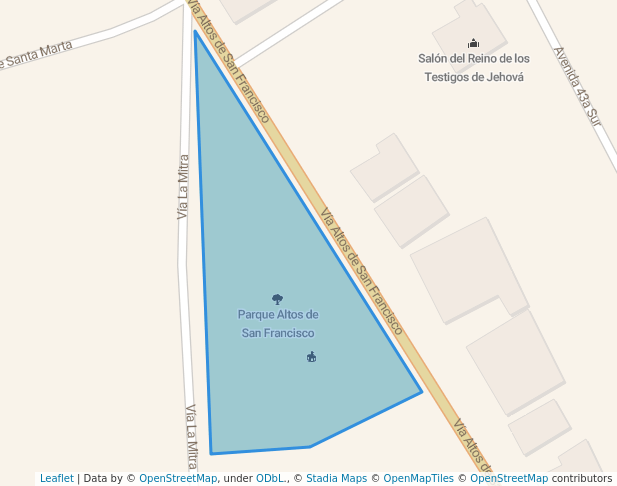 walking in Parque Altos de San Francisco map in La Chorrera