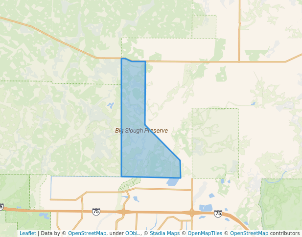 walking in Big Slough Preserve map in North Port