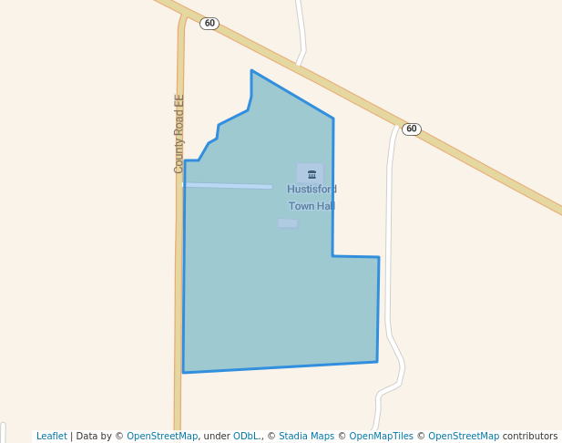 walking in Hustisford Town Hall Park map in Iron Ridge
