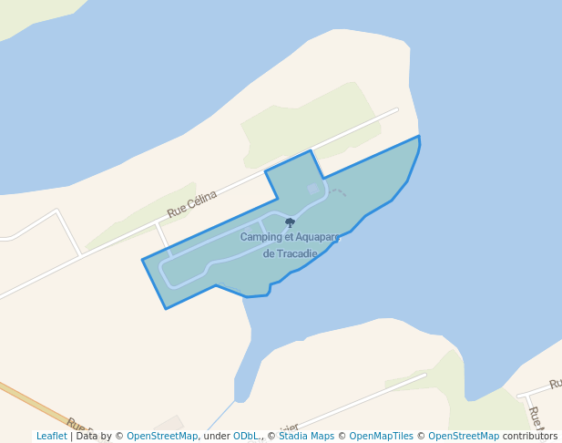 walking in Camping et Aquaparc de Tracadie map in Tracadie-Sheila