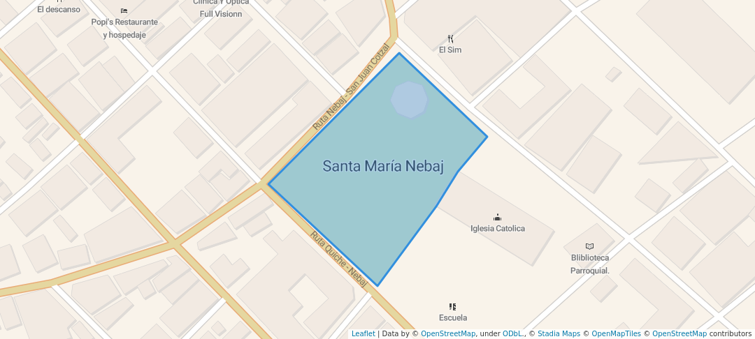 walking in Parque Central Santa Maria Nebaj map in Nebaj