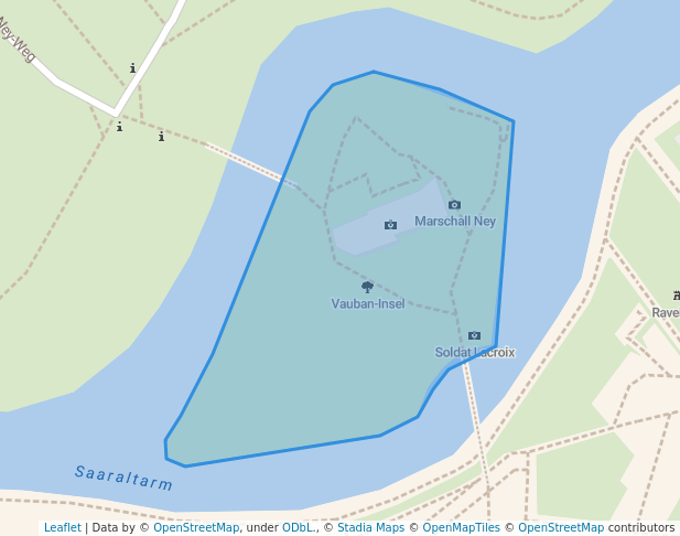 walking in Vauban-Insel map in Saarlouis