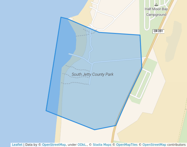 walking in South Jetty County Park map in WIN BAY