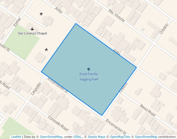 walking in Essel Family Jogging Park map in San Fernando