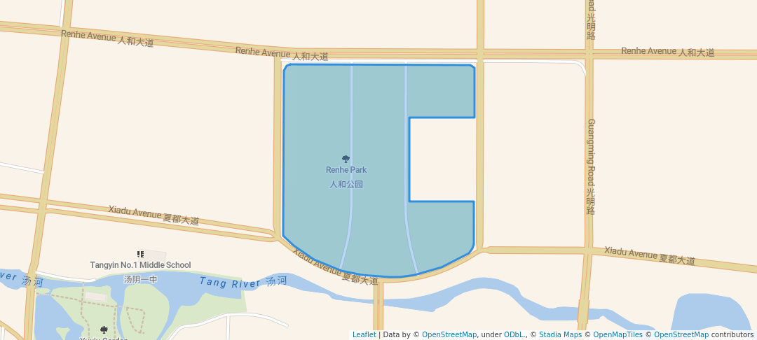 walking in Renhe Park map in An Yang Shi