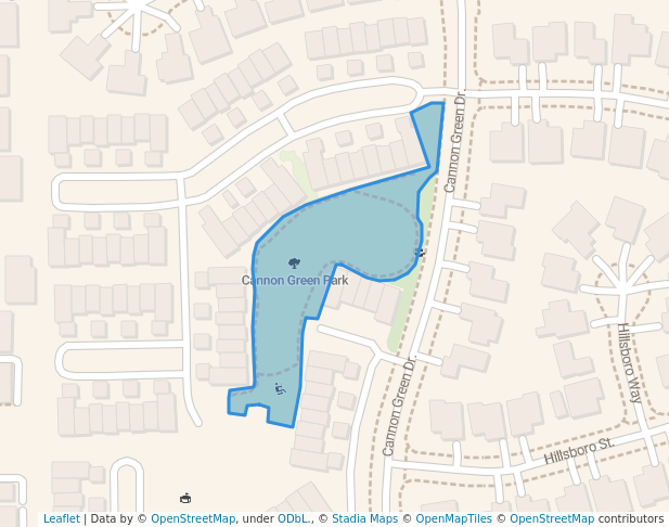 walking in Cannon Green Park map in Goleta
