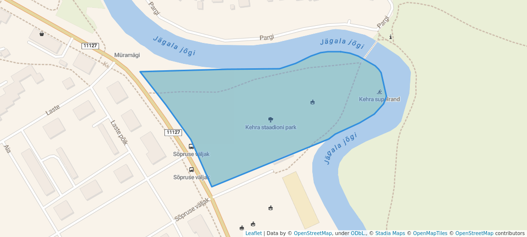 walking in Kehra staadioni park map in Kehra