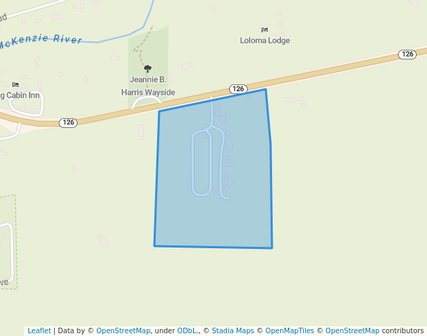 walking in Jennie B Harris County Park map in McKenzie Bridge