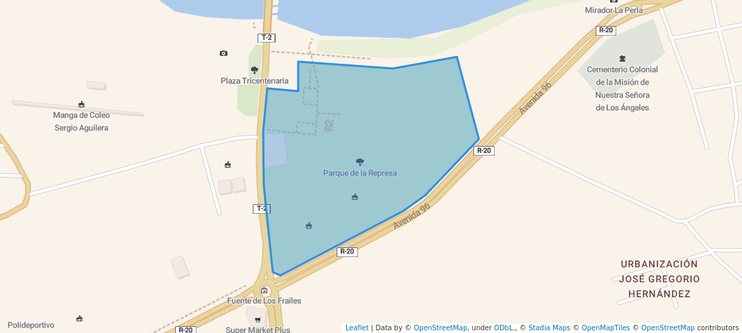 walking in Parque de la Represa map in Calabozo