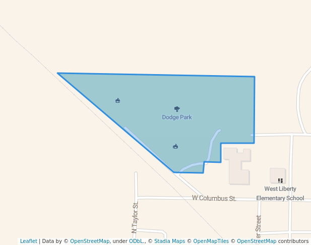 walking in Dodge Park map in West Liberty