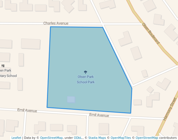 walking in Olsen Park School Park map in Amarillo