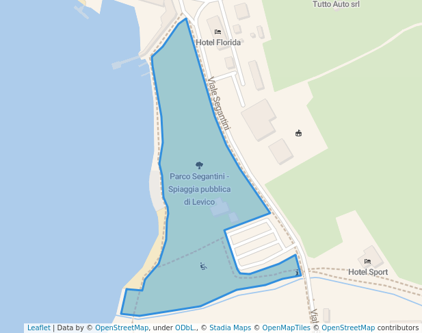 Parco Segantini - Spiaggia pubblica di Levico