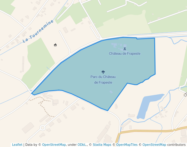 walking in Parc du Château de Frapesle map in Issoudun