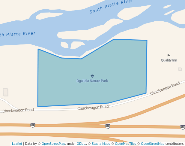 walking in Ogallala Nature Park map in Ogallala