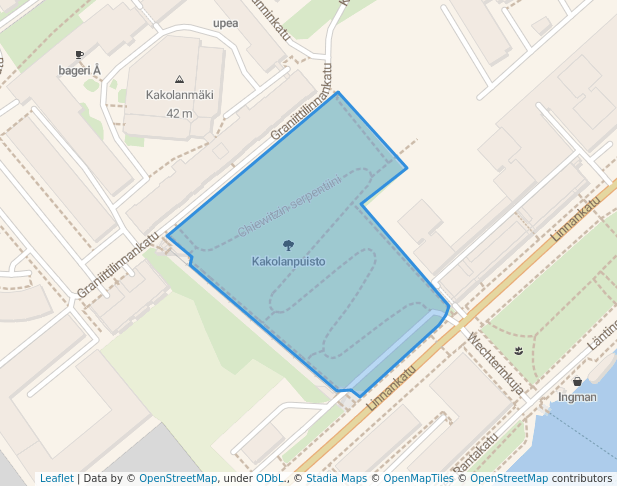 walking in Kakolanpuisto map in Turku