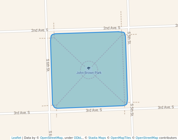 walking in John Brown Park map in Humboldt