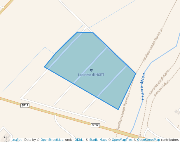 walking in Labirinto di HORT map in Senigallia
