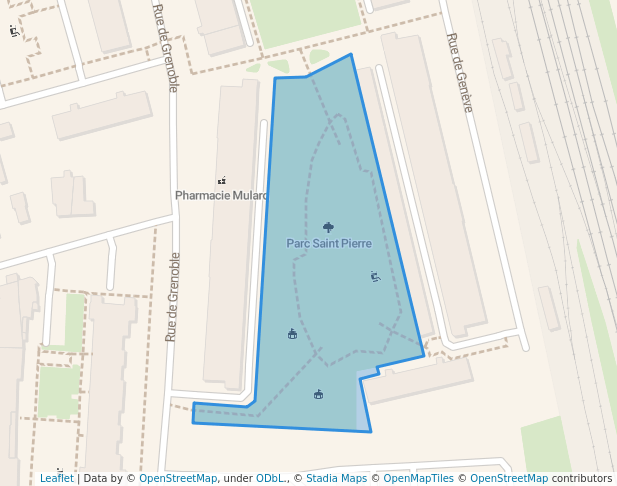 walking in Parc Saint Pierre map in Alfortville