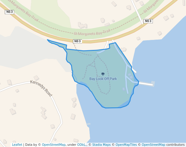 walking in Bay Look Off Park map in Boutiliers Point