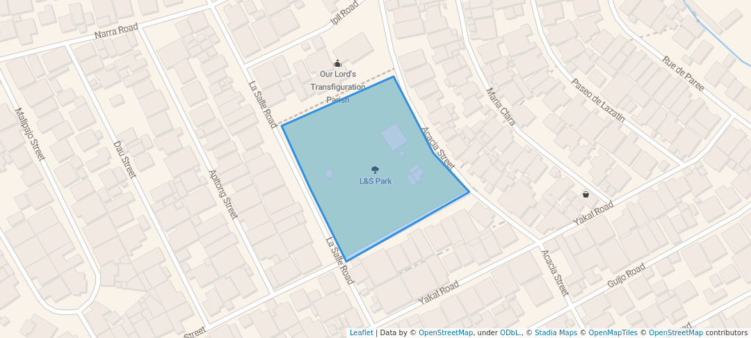 walking in L&S Park map in Angeles