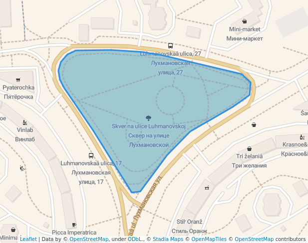 Сквер на улице Лухмановской