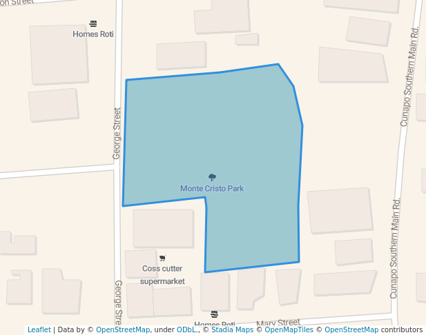 walking in Monte Cristo Park map in Sangre Grande