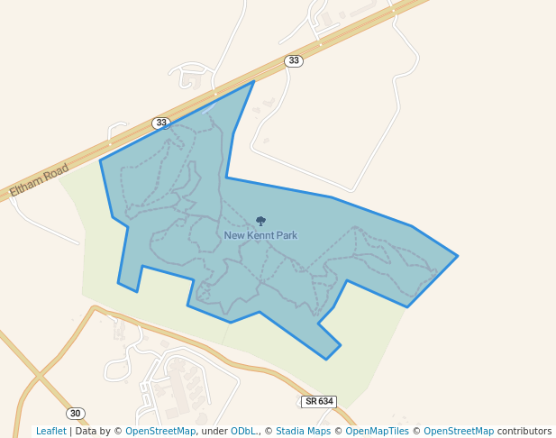 walking in New Kennt Park map in Lanexa