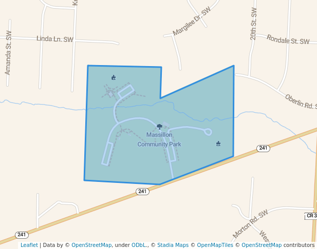 walking in Massillon Community Park map in Massillon