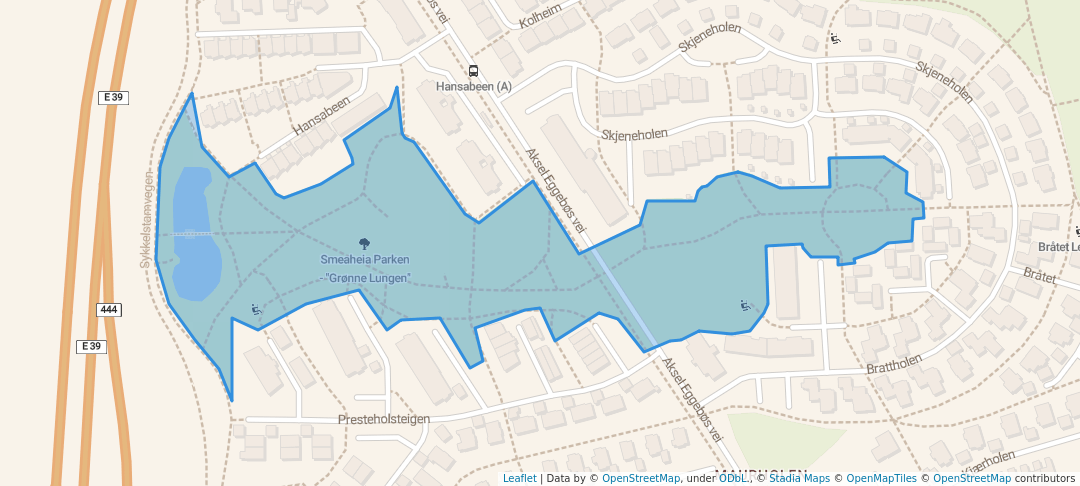 walking in Smeaheia Parken - "Grønne Lungen" map in Sandnes