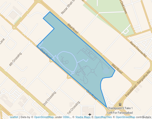 walking in Jinnah Garden map in Faisalabad