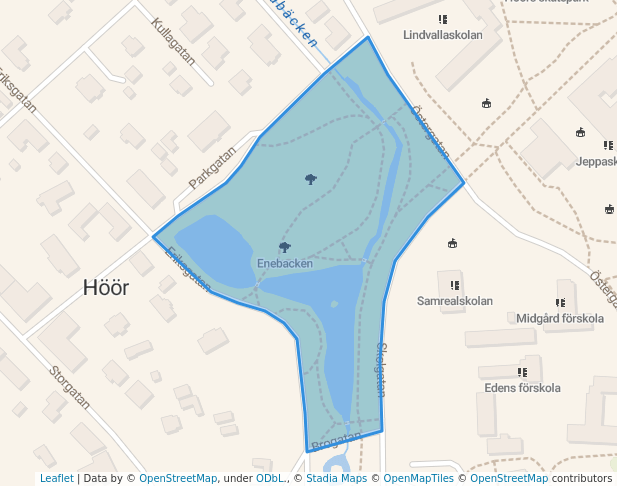 walking in Enebacken map in Höör