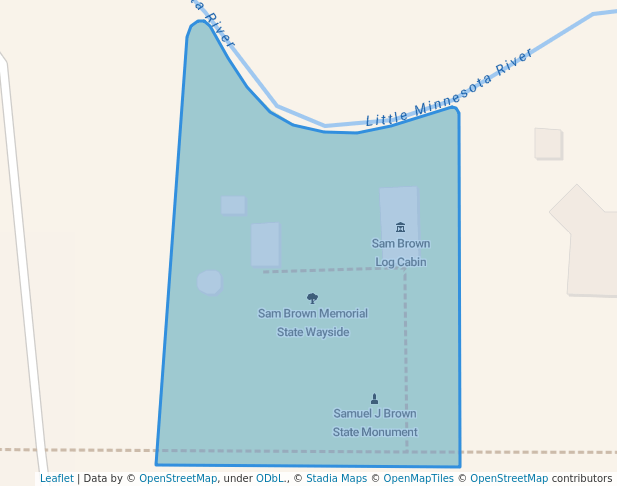 walking in Sam Brown Memorial State Wayside map in Browns Valley