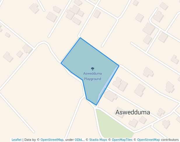 walking in Aswedduma Playground map in Kurunegala