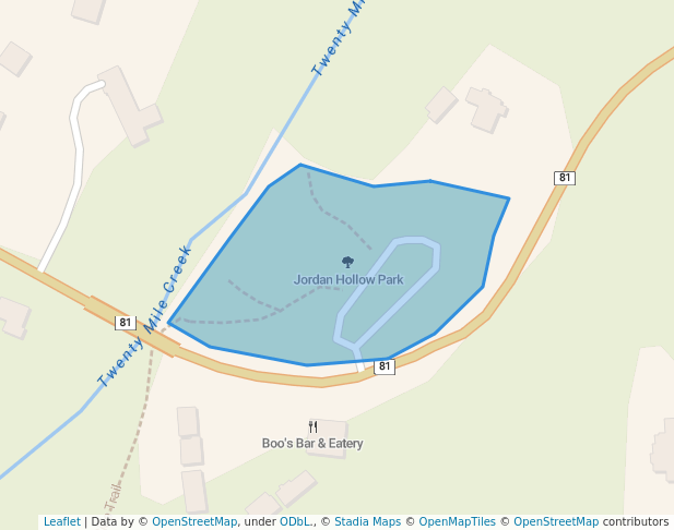 walking in Jordan Hollow Park map in Lincoln