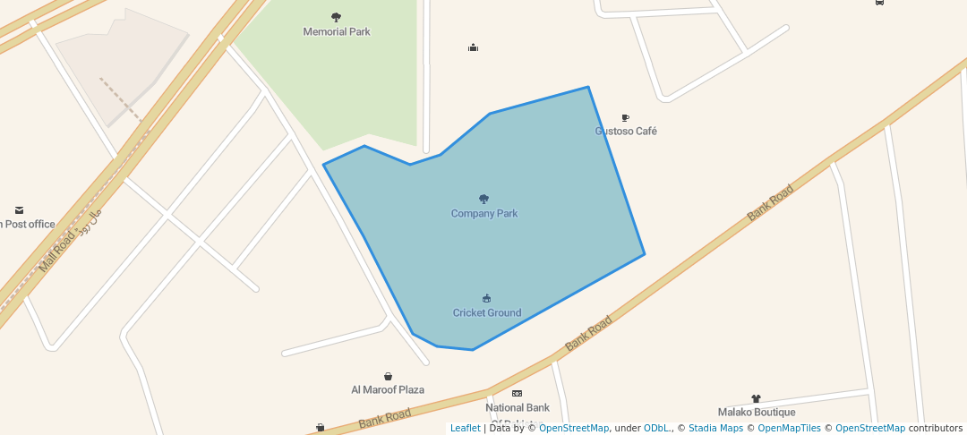 walking in Company Park map in Mardan