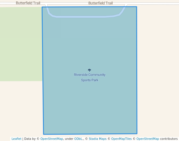 walking in Riverside Community Sports Park map in Kankakee