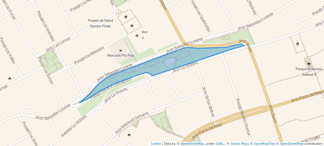 walking in Parque Malecón map in Huancayo