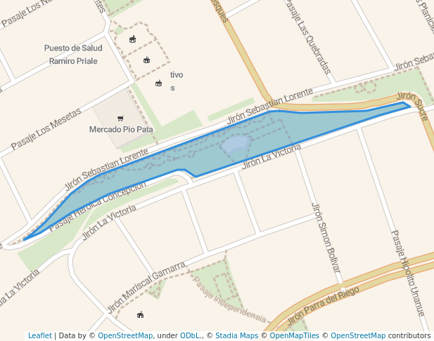 walking in Parque Malecón map in Huancayo