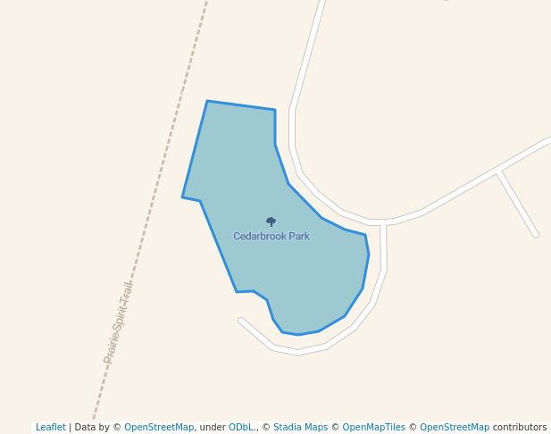 walking in Cedarbrook Park map in Iola