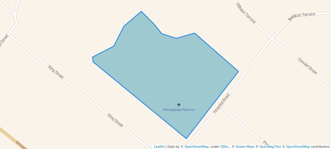 walking in Mangapapa Reserve map in Gisborne