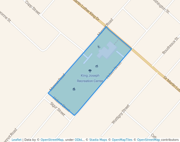 walking in King Joseph Recreation Center map in Jeanerette