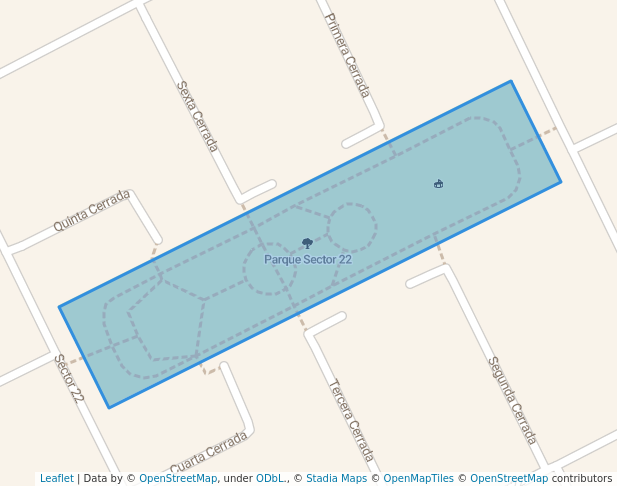 walking in Parque Sector 22 map in Ciudad de México