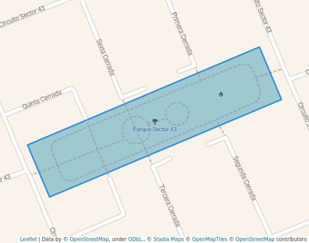 walking in Parque Sector 43 map in Ciudad de México