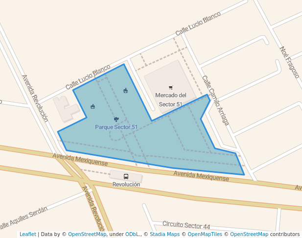 walking in Parque Sector 51 map in Ciudad de México