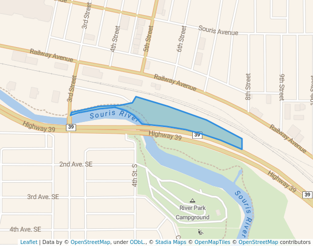 walking in Tatagway Parkway map in Weyburn