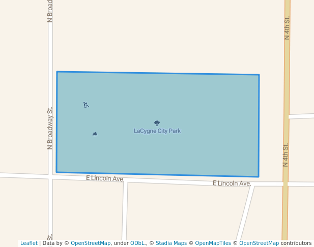 walking in LaCygne City Park map in LaCygne