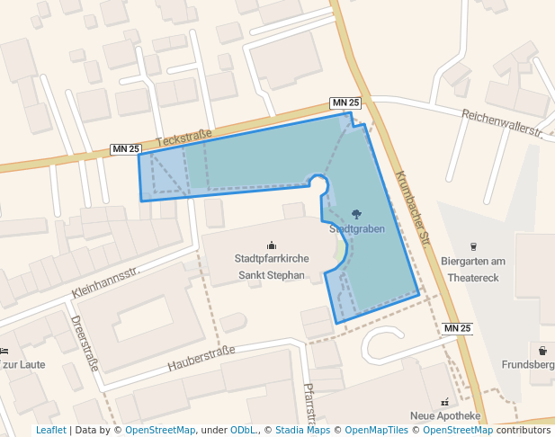 walking in Stadtgraben map in Mindelheim