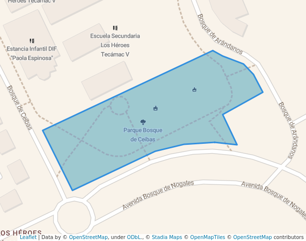 walking in Parque Bosque de Ceibas map in Ciudad de México